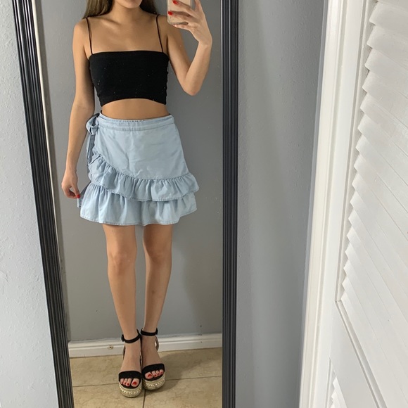 love, Fire Dresses & Skirts - 💗 3/ 20 Blue ruffle wrap skirt